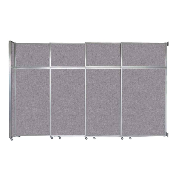 Versare Operable Wall Sliding Room Divider 12'8" x 8'5-1/4" Cloud Gray Fabric 1072408 - main